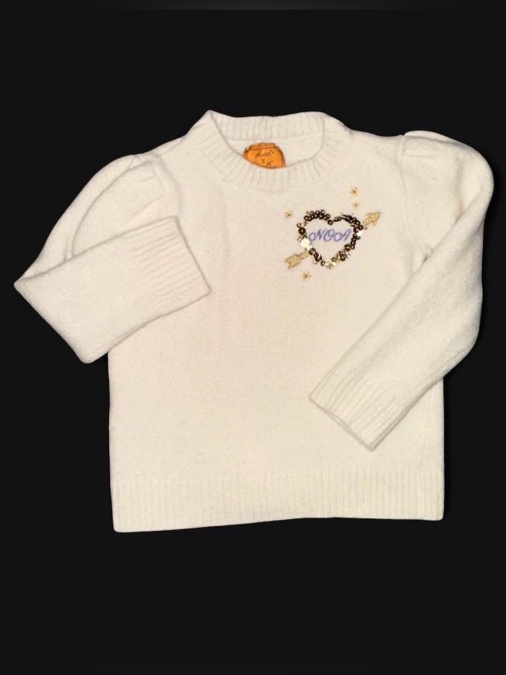 Le Cub by Le Leon - KID'S PUFF SLEEVE PETITE CREW WITH HEART